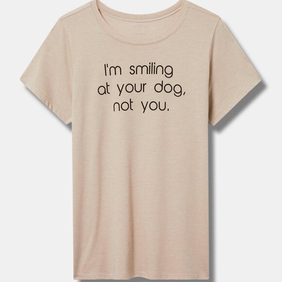 ❤️NWT VINTAGE TORRID TEE I'M SMILING AT YOU DOG, NOT YOU GRAPHIC TOP - PLUS SIZE - Picture 1 of 9